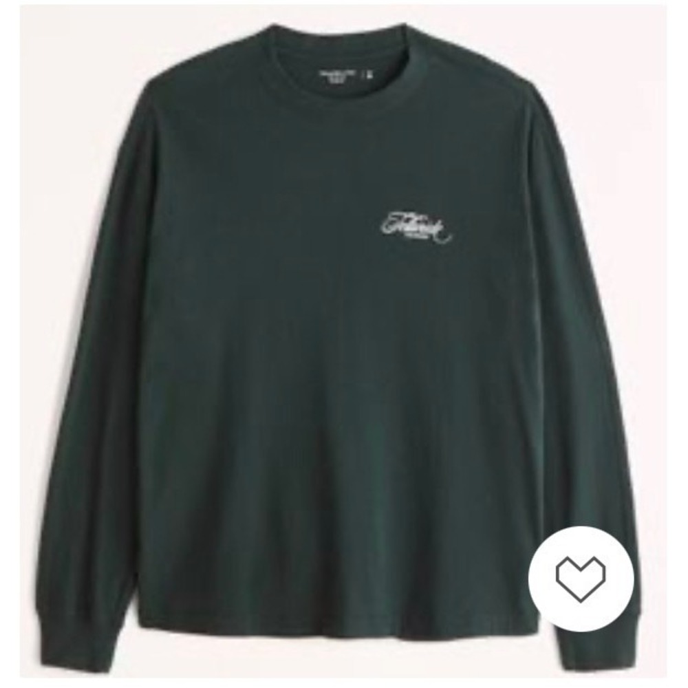 Abercrombie & Fitch Mens Telluride Colorado Ski Graphic Long Sleeve Tee Green M